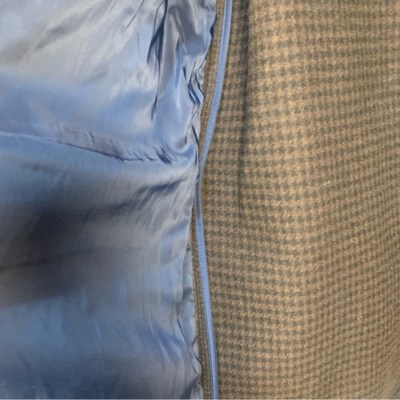 Bonobos Manifattura Emmetex Fine Italian Fabric Wool Check Pea Coat Brown - Picture 14 of 15